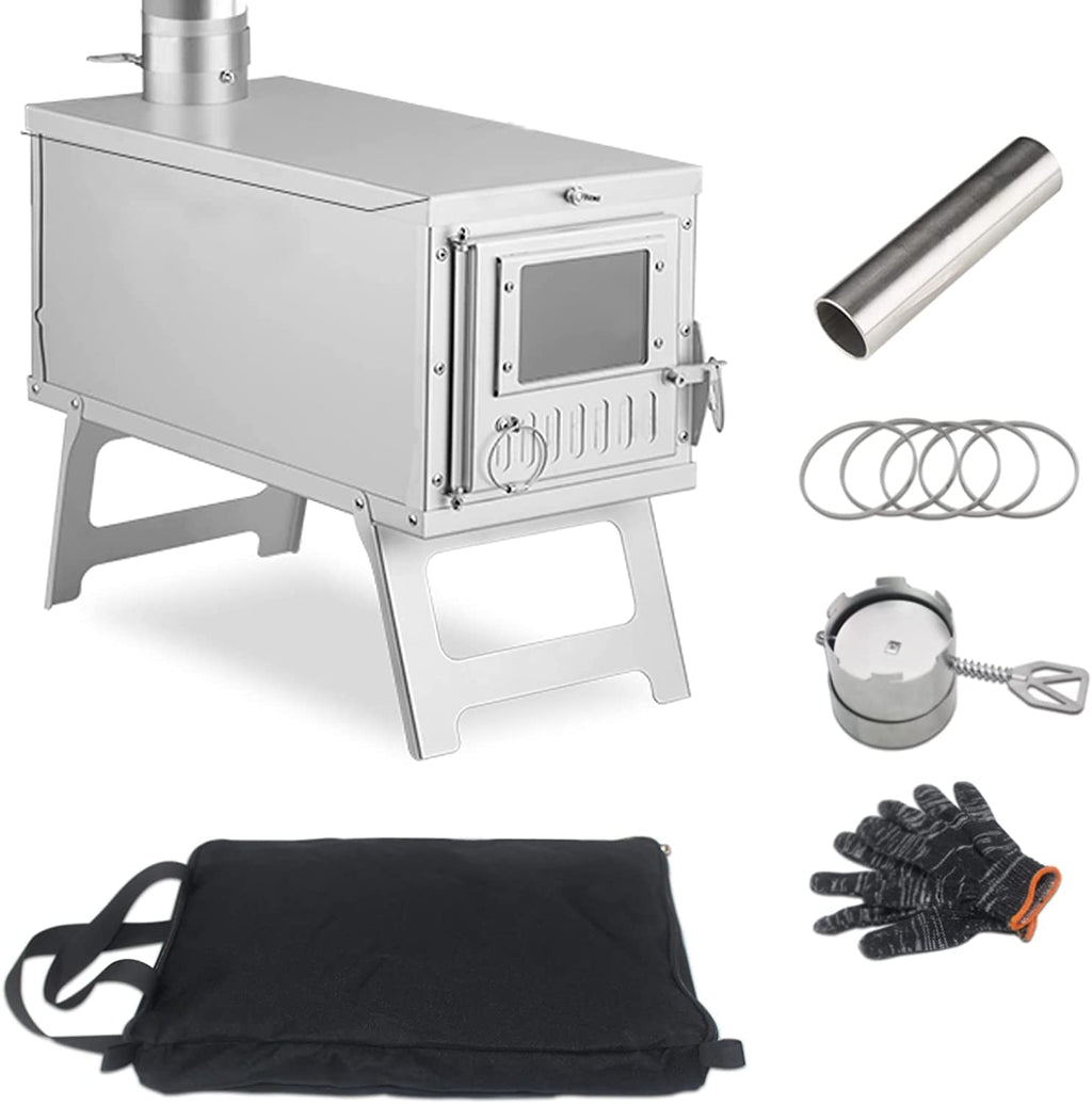 Yesinaly Ultralight Camping Stove Portable Backpacking Stove For Tent, Camping, Outdoor Cooking, Hunting, Ice Fishing, 16.6 In O