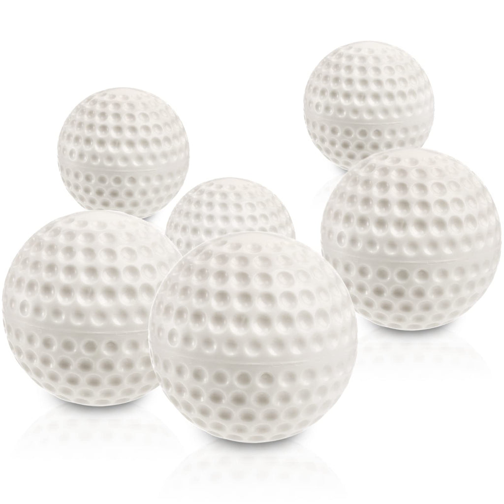 Tebery 12 Pack White Dimpled Baseballs, 9-Inch Pitching Machine Baseballs For Hand-Eye Coordination, Hitting And Fielding Practi