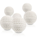 Tebery 12 Pack White Dimpled Baseballs, 9-Inch Pitching Machine Baseballs For Hand-Eye Coordination, Hitting And Fielding Practi