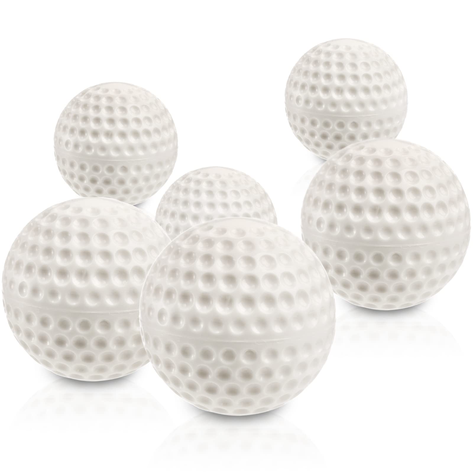 Tebery 12 Pack White Dimpled Baseballs, 9-Inch Pitching Machine Baseballs For Hand-Eye Coordination, Hitting And Fielding Practi