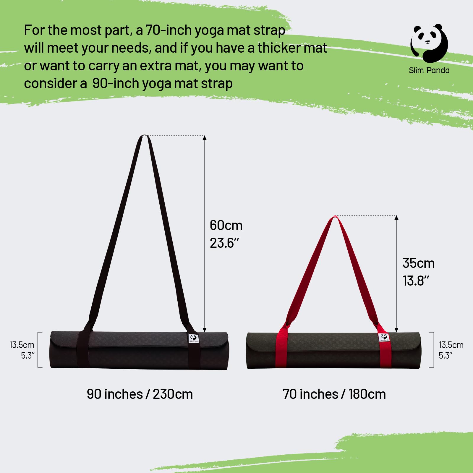 Slim Panda Yoga Mat Straps For Carrying, Adjustable Yoga Mat Carrier, Yoga Mat Sling(Yoga Mat Not Included) (Burgundy)