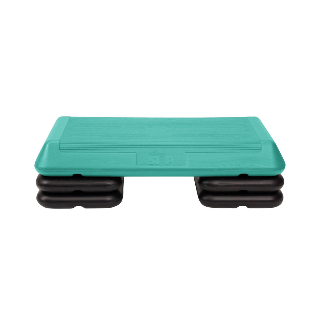 The Step (Made In Usa) Original Circuit Size Aerobic Platform With Teal Nonslip Platform And Four Original Black Risers