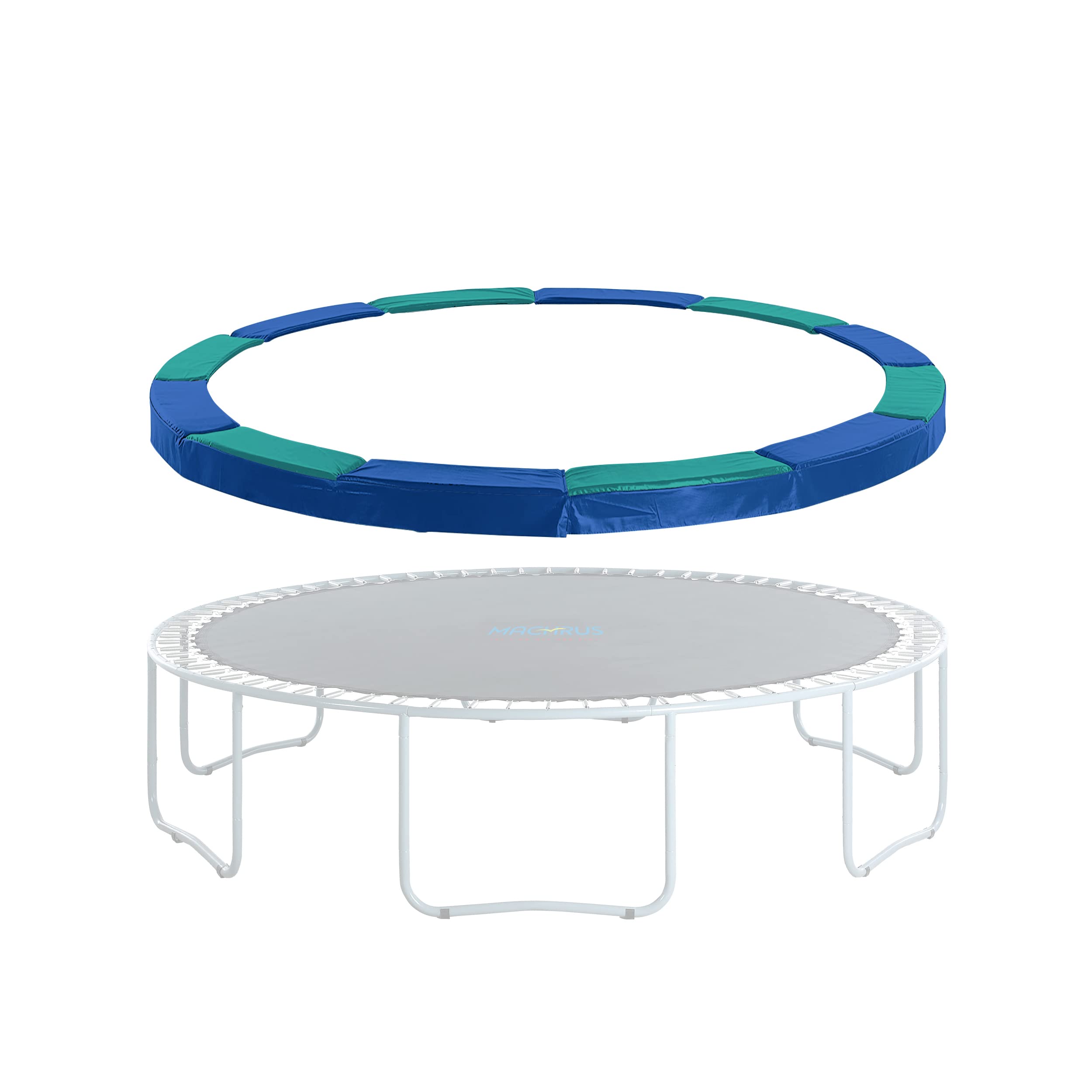 Machrus Upper Bounce Trampoline Replacement Safety Pad 6Ft - 16Ft Round-Trampoline Spring Cover Pvc Trampoline Skirt (Blue/Green