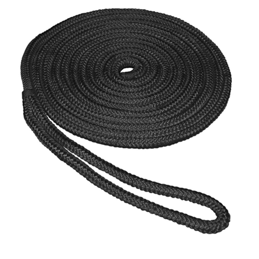 Seasense Double Braid Nylon Dockline, 1/2-Inch X 25-Foot, Black (50013098)