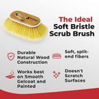 Shurhold Classic 6'' Soft Bristle Boat Deck Brush, Safe For Use On Gelcoat, Fiberglass And Painted Surfaces, Attachable To Any H