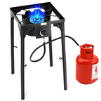 Goplus Outdoor Camping Stove, Single Burner Propane Gas Cooker W/Detachable Legs & 0-20 Psi Regulator & Csa Approval For Camp Pa