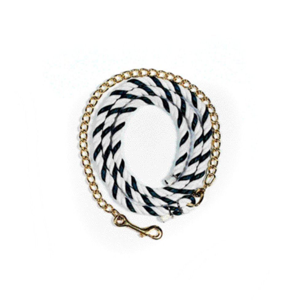 Beiler'S 710 Cotton Lead Rope With Chain, 6', Black And White