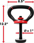 Yes4All Comfortable Grip Adjustable Kettlebell Handle Converter For 1 Inch Weight Plates - Red