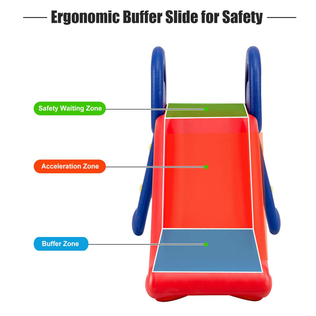 Safeplus Kids Indoor Folding Slide, Sturdy & Safe Toddler Climber Freestanding Sliders Play Toys For Little Ones Baby Children B