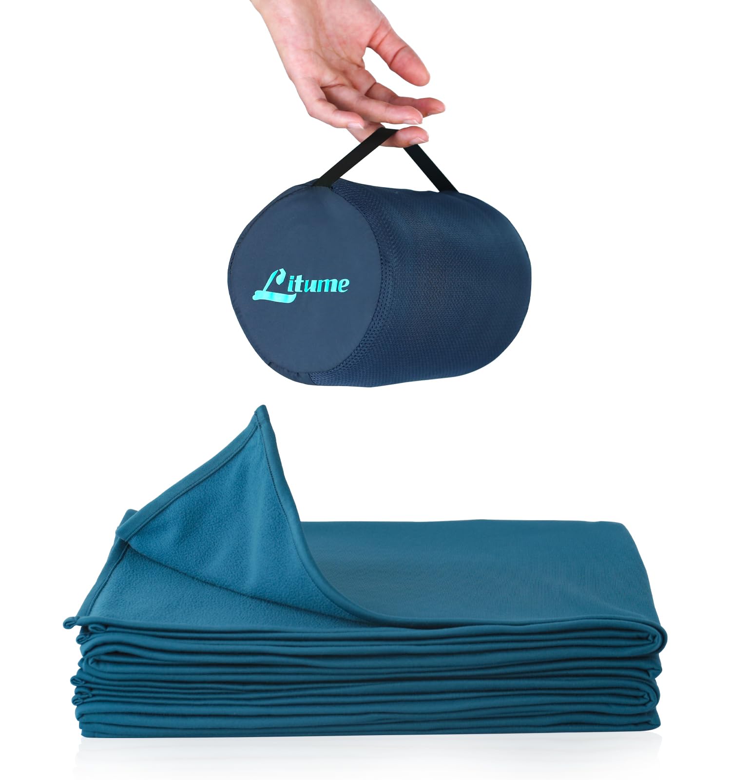 Litume Travel Camping Blanket Lightweight And Breathable, 67 X 48 In Soft Airplane Flight Blanket For Travelers, Foldable Sheet