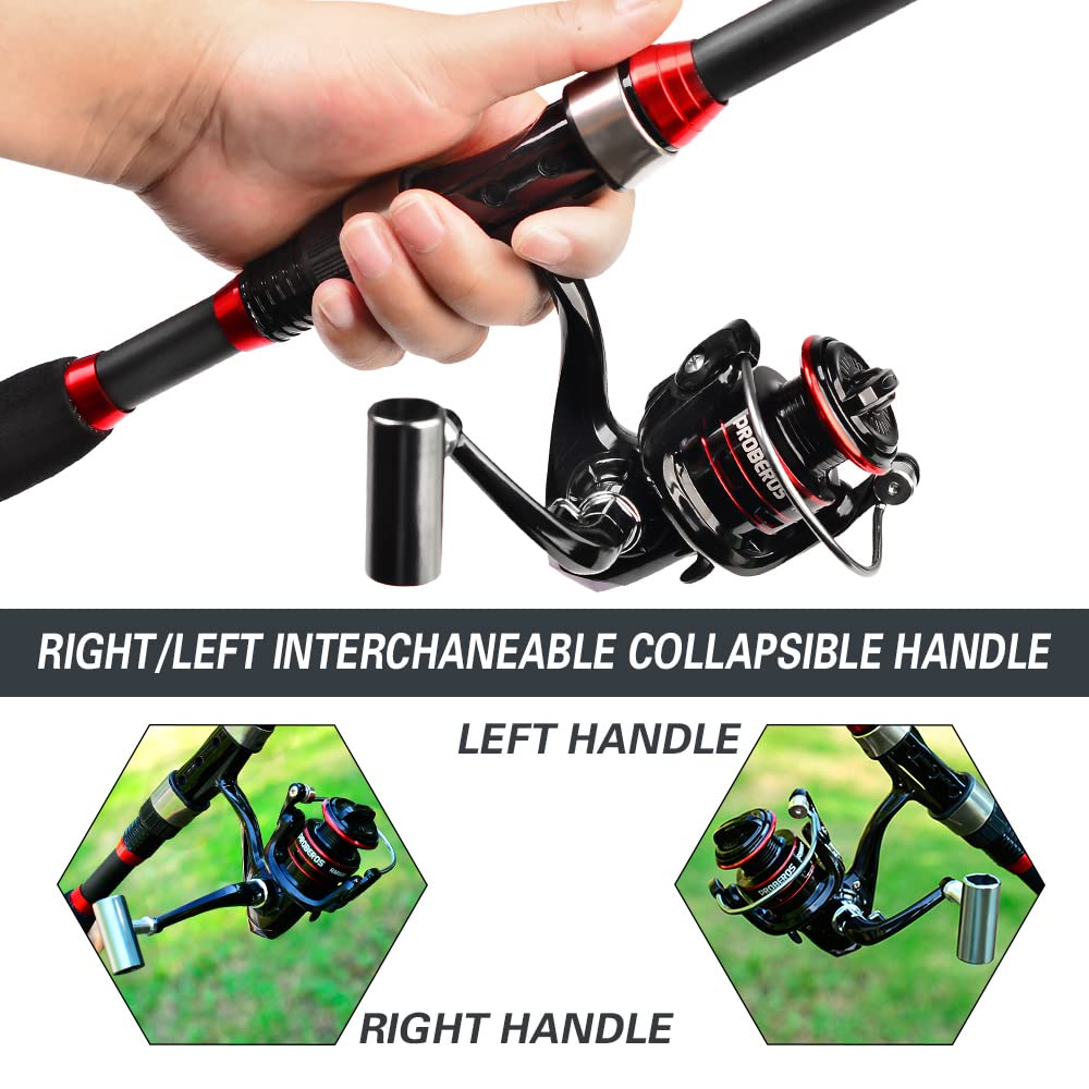 Proberos Kids Fishing Pole - Portable Telescopic Fishing Rod And Reel Combo Kit - Small Spinning Fishing Reel Rods With Lures Li