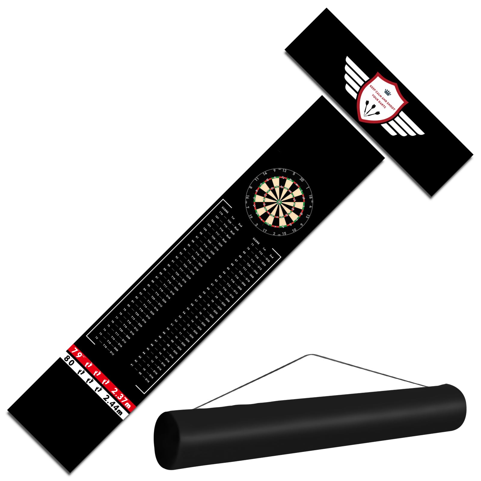 Enjoyard Darts Floor Mat - Heavy Duty Dart Throw Line Mat with Non-Slip Rubber Backing