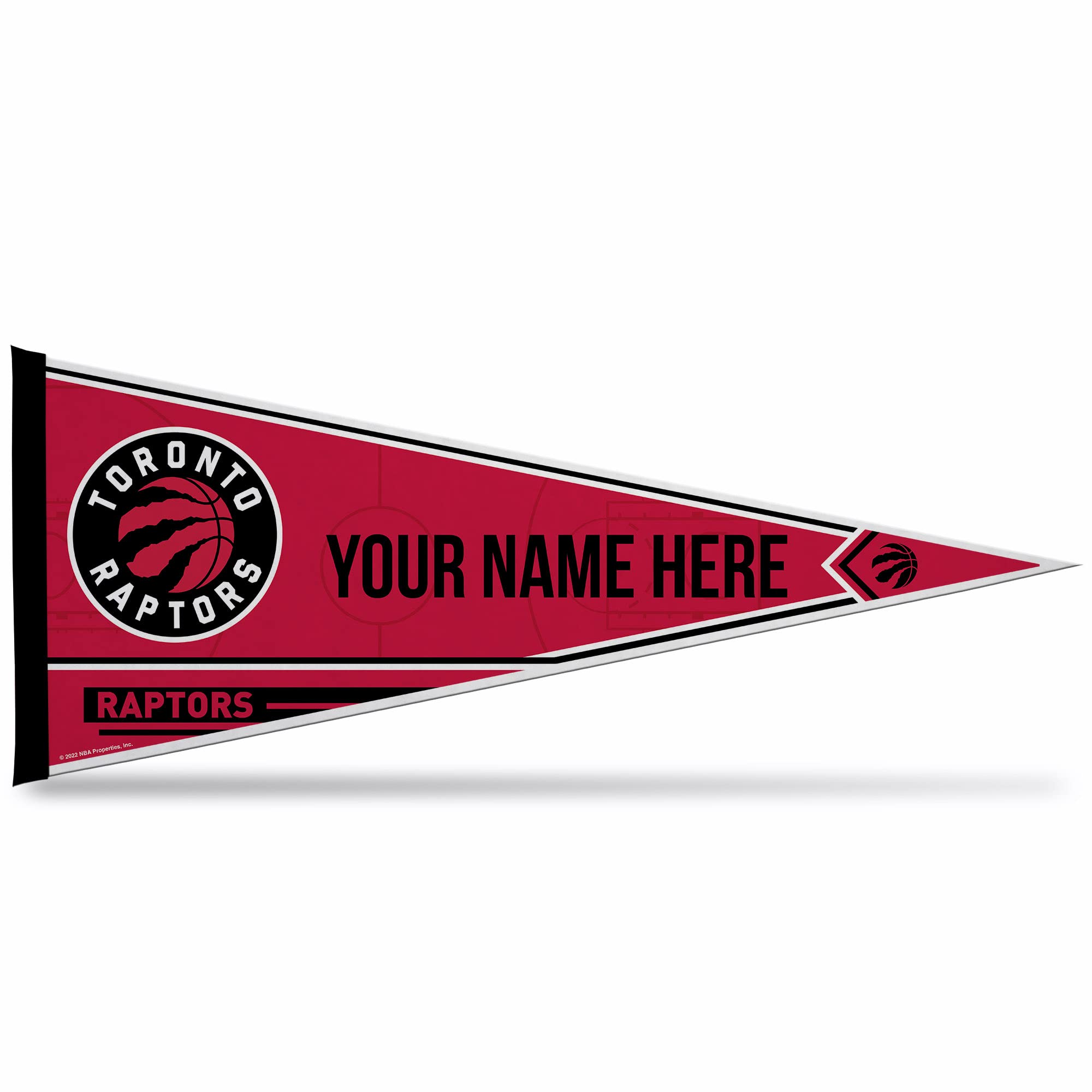 Rico Industries Nba Basketball Toronto Raptors Personalized - Custom 12'' X 30'' Soft Felt Pennant - Ez To Hang