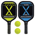 Franklin Sports 2 Player Pickleball Paddle + Ball Starter Set - Includes (2) Aluminum Paddles And (2) X-40 Balls - Usa Picklebal