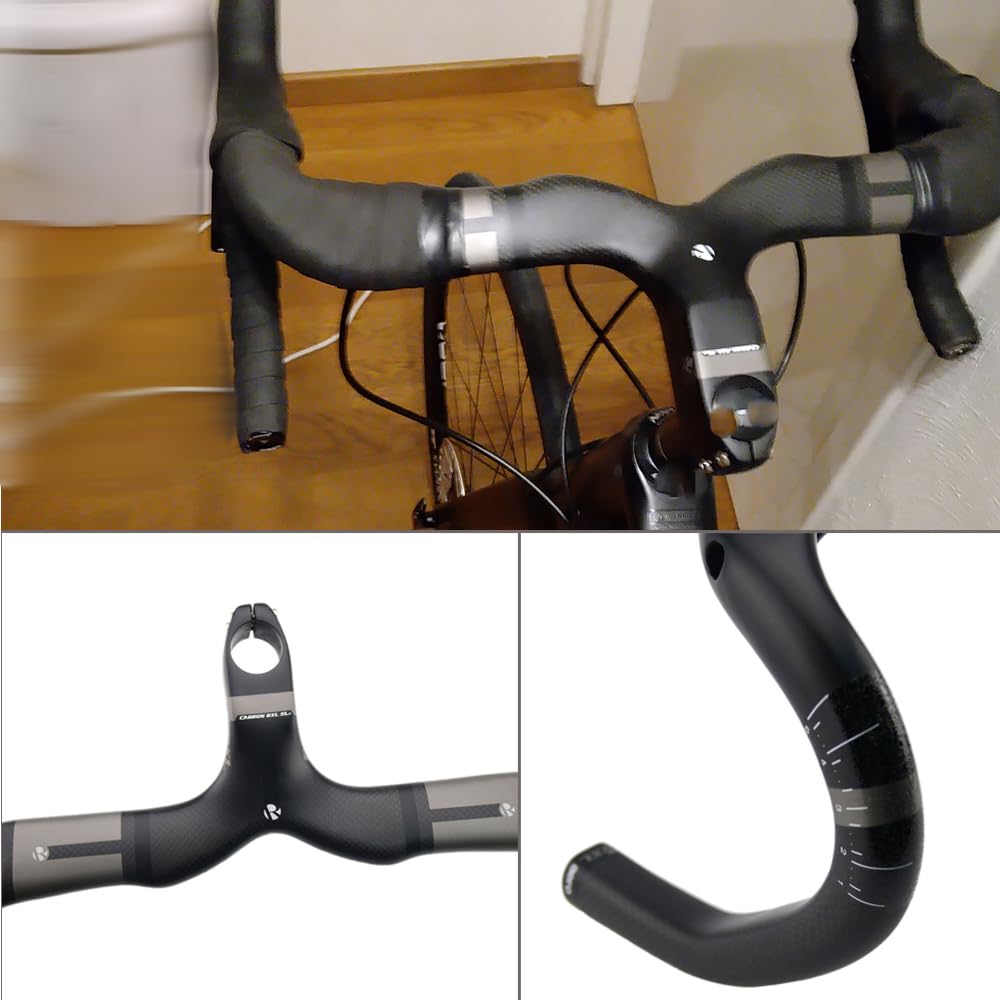 Road Bike Carbon Handlebars Integrated Stem Aero Handlebars For Road Bike 1-1/8 Internla Routing Integrated Carbon Road Handleba