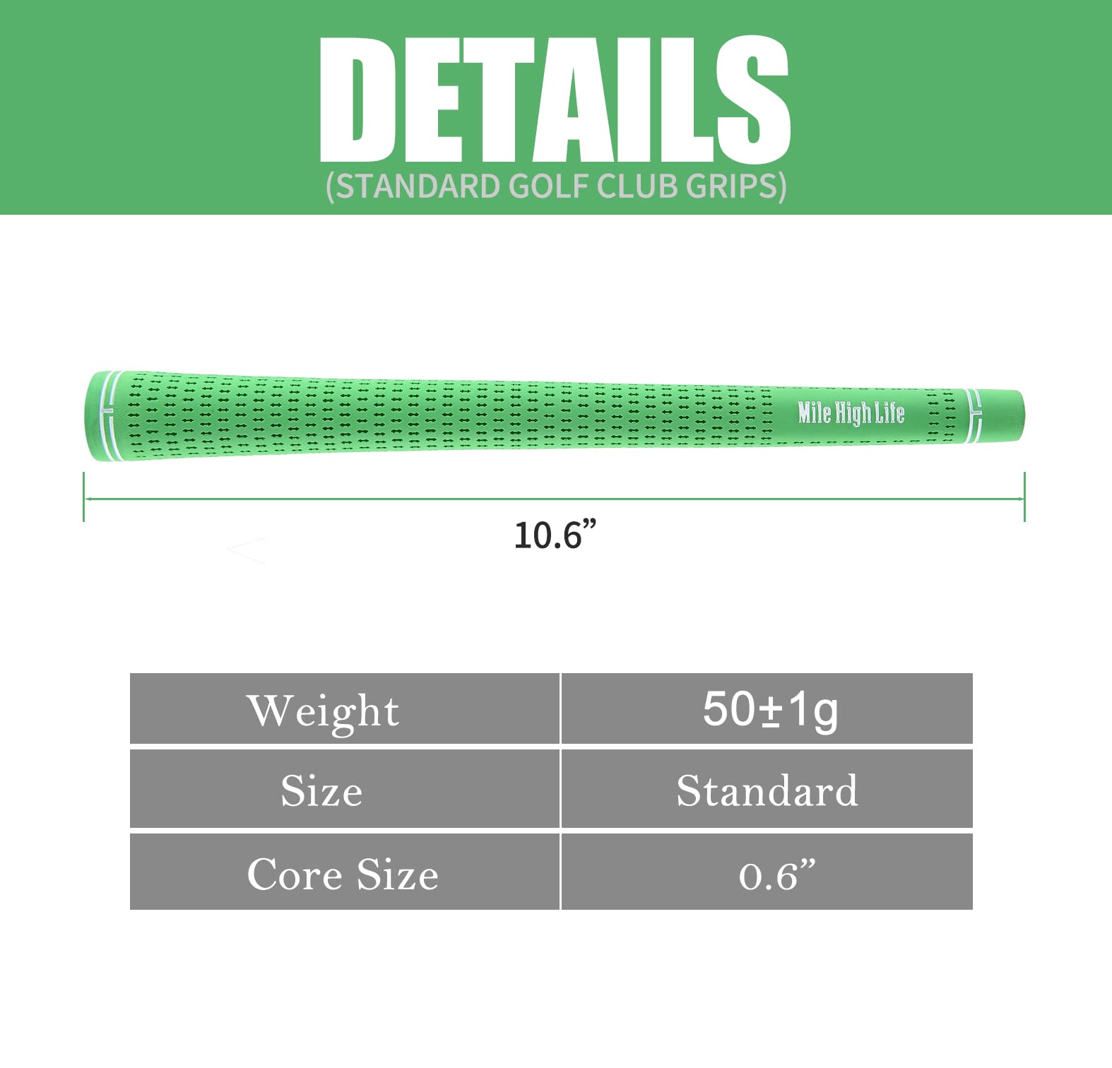 Mile High Life Golf Grips  Standard Golf Club Grips  3 Pack Or 13 Pack Golf Grips Bundle  Entry Level Rubber Golf Grip For Men,