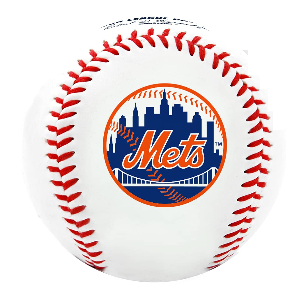 Rawlings | MLB Team Logo Baseball | New York Mets | Official | White