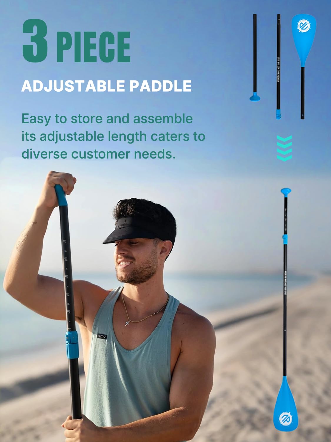 Niphean Inflatable Stand Up Paddle Board with SUP Accessories, Anti-Slip EVA Deck, 106 Inflatable Paddle Boards for Adults &