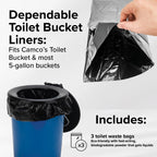 Camco Toilet Waste Bags -Durable Double Bag Design Is Leak-Proof, Inner Bag Gels Any Liquid, Great For Camping, Hiking And Hunti