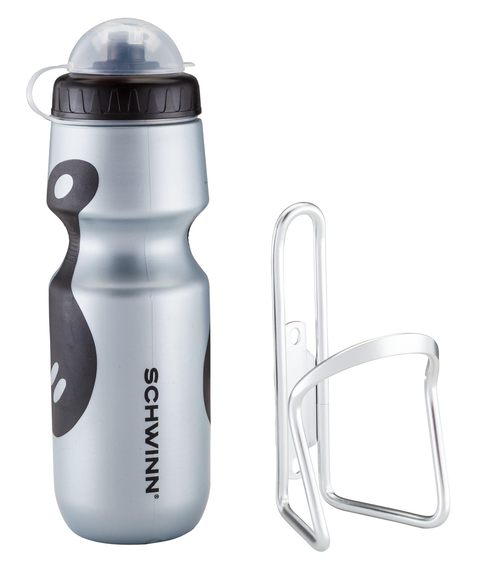 Schwinn Sport Water Bottle And Bottle Holder Combo, Holds 23 Oz Or 680 Ml, Bpa-Free Squeeze Sport Bottle, Easy To Attach Alloy C