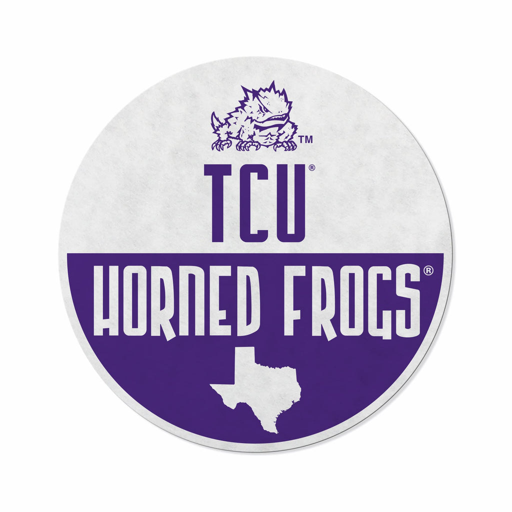 Rico Industries Ncaa Tcu Horned Frogs Classic Shape Cut Pennant - Home And Living Room D  Cor - Soft Felt Ez To Hang 20.5 X 18
