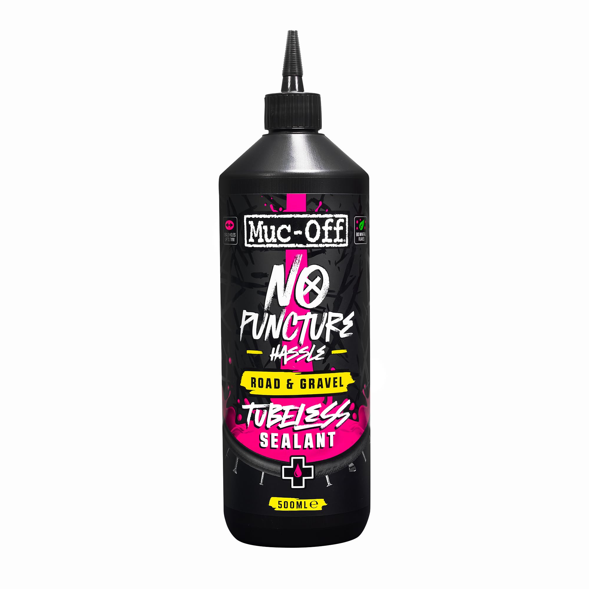 Muc-Off Road & Gravel Tubeless Sealant, 500ml - Tire Sealant for Bicycle Puncture Repair - Durable for Road, Gravel, Commuter an