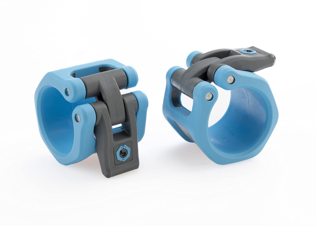 Lock-Jaw Hex 50Mm / 2'' Olympic Barbell Collar - Quick Release Barbell Clamp (Light Blue)