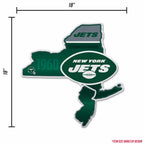 Rico Industries Nfl Football New York Jets State Shape Shape Cut Pennant - Home And Living Room D  Cor - Soft Felt Ez To Hang