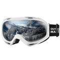 Outdoormaster Otg Ski Goggles - Over Glasses Ski/Snowboard Goggles For Men, Women & Youth - 100% Uv Protection (Stripe Frame + V