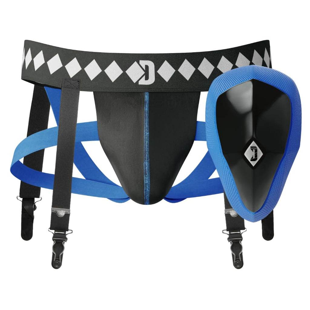 Diamond Mma 3-In-1 Hockey Garter Belt System - Complete With Athletic Cup, Garter, And Jock - Shift-Proof Groin Protection For H