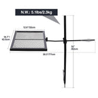 Redcamp Swivel Campfire Grill Heavy Duty Steel Grate, Over Fire Camp Grill With Carrying Bag For Outdoor Open Flame Cooking