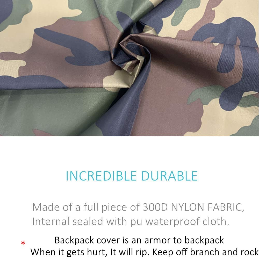 Joy Walker Waterproof Backpack Rain Cover For (15-90L), Upgraded Anti-Slip Cross Buckle Straps, Triple Strengthened Layers For H