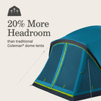 Coleman Skydome 6-Person Screen Room Camping Tent With Dark Room Technology