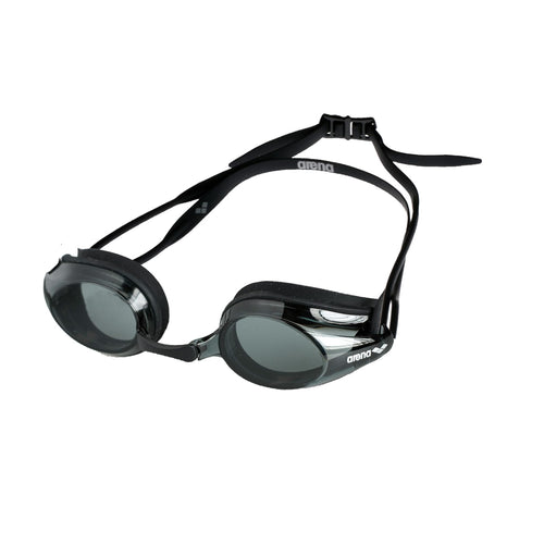Arena Tracks Swim Goggles, Black  Smoke  Black, Non-Mirror Lens
