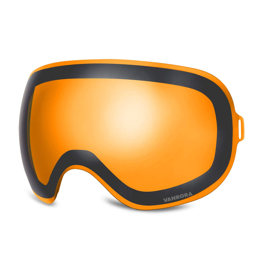 Vanrora X-Mag Ski Goggles Replacement Lens, Vlt 59.4% Orange Lens
