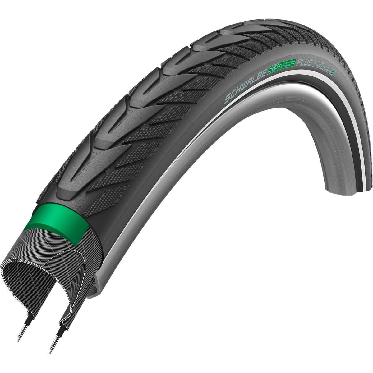 Schwalbe Unisex'S Energizer Plus Perf, Greenguard, Twinskin Tyres, Black, 47-622, Sb11101370
