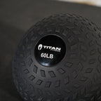Titan Fitness 60 Lb Rubber Tread Slam Ball, Dead Bounce, 11.5In Diameter, Weight Workout - Throw, Catch, Slam, Twist