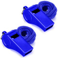 Hipat Whistle With Lanyard, 2 Packs Blue Plastic Whistles, Extra Loud Sports Whistles Great For Coach, Referee, Basketball, Life