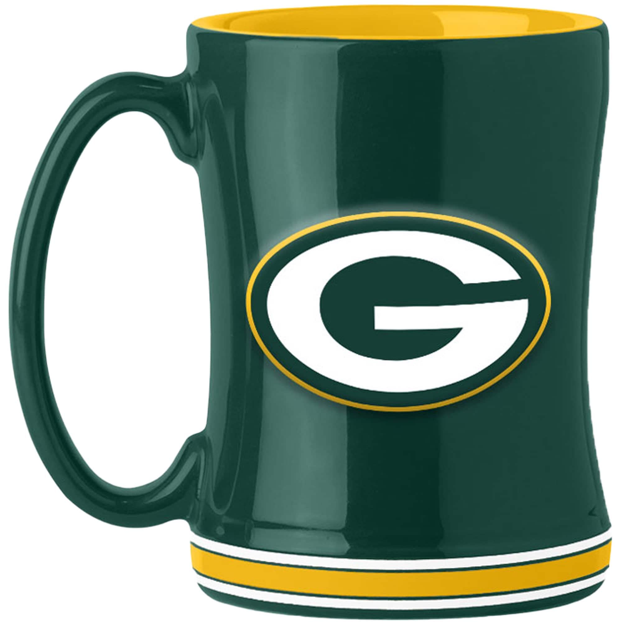 Logo Brands 612-C14RM: Green Bay Packers 14oz Relief Mug