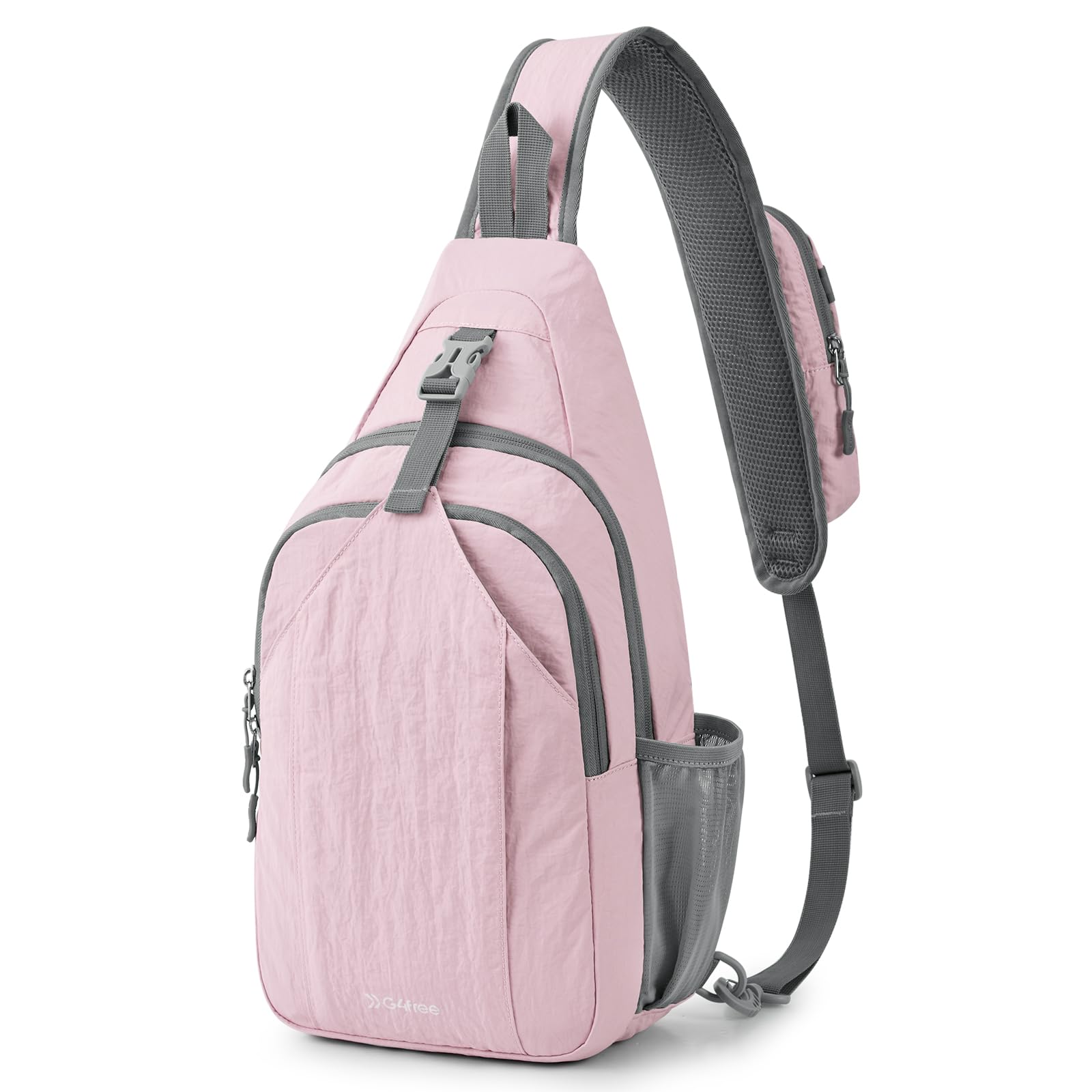 G4Free Sling Bag Rfid Blocking Sling Backpack Crossbody Chest Bag Daypack For Hiking Travel, Pink, Medium, Sling Bag