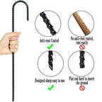 16 Inch Ground Rebar Stakes, J Hook Extra Heavy Duty Rust Proof Coated Steel Ground Anchors With Chisel Point End For Camping Te