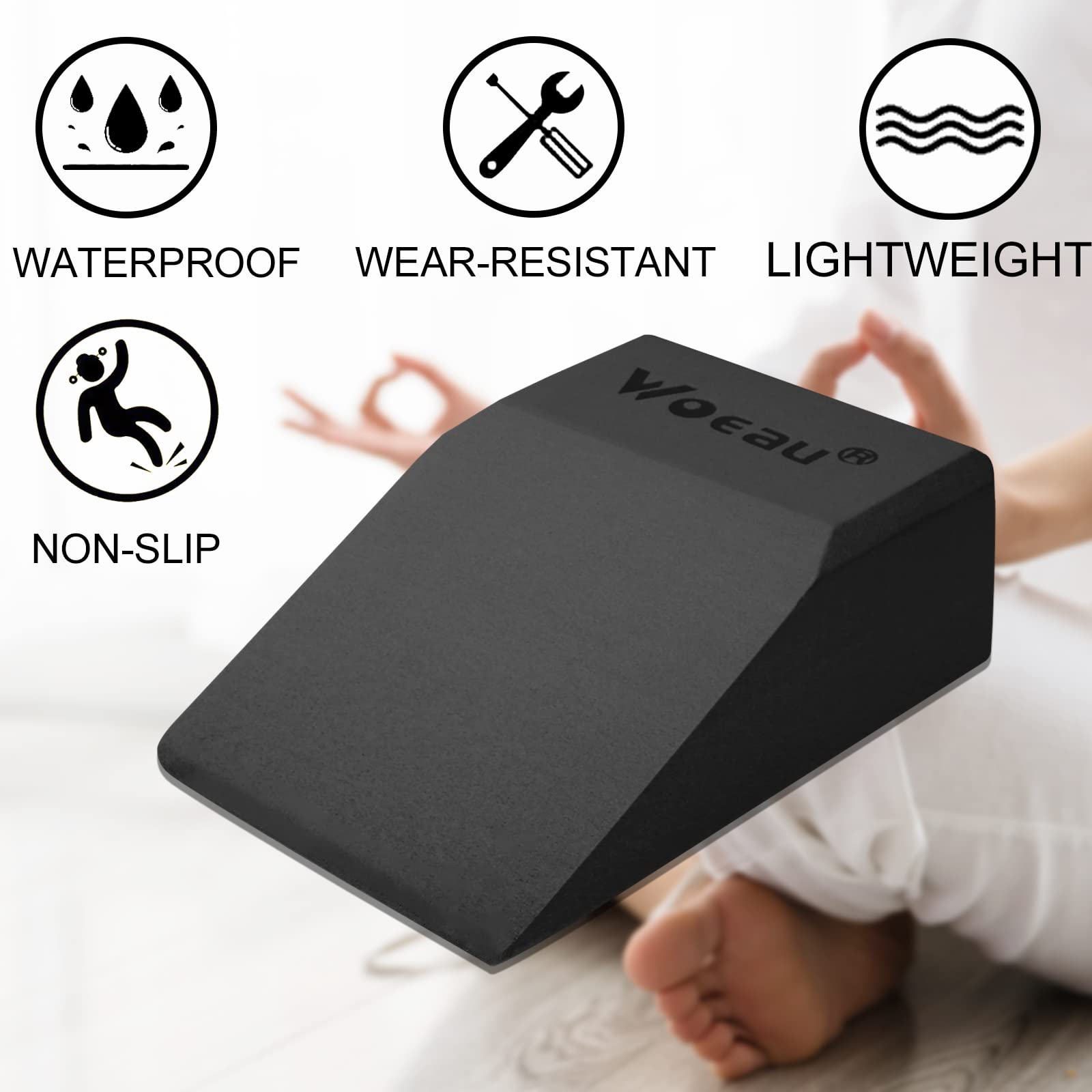2 Pack Squat Wedge Blocks - Non Slip Professional Squat Ramp For Heel Elevated Squats Calf Raises Platform, For Men Women, Slant