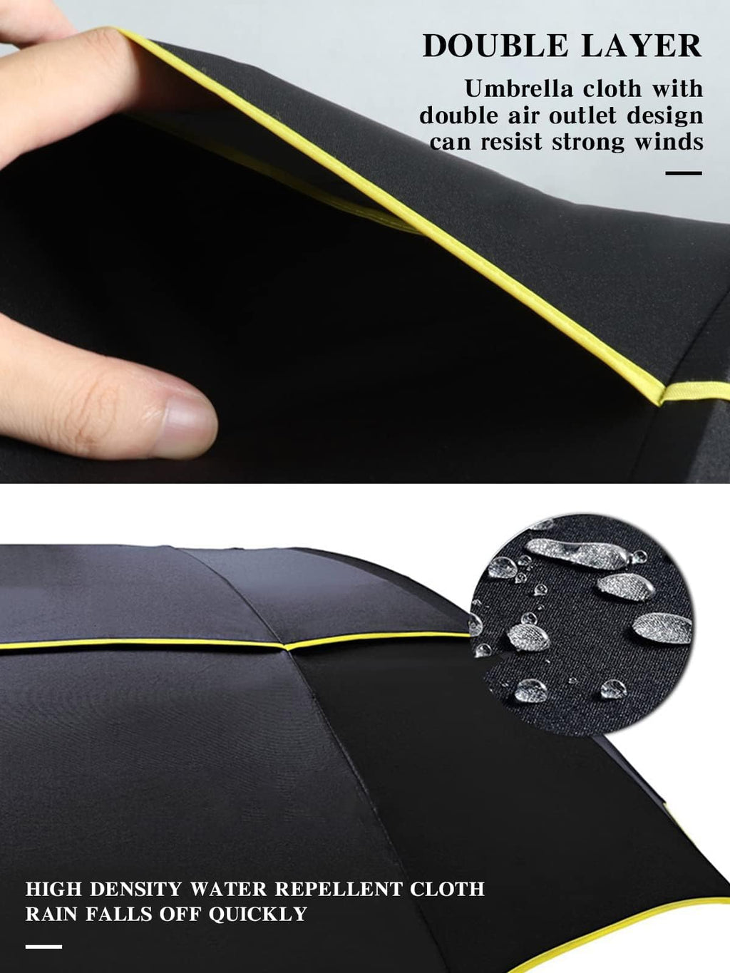 Kalolary 62 Inch Extra Oversize Large Compact Golf Umbrella,Double Canopy Vented Windproof Waterproof Stick Umbrellas For Women