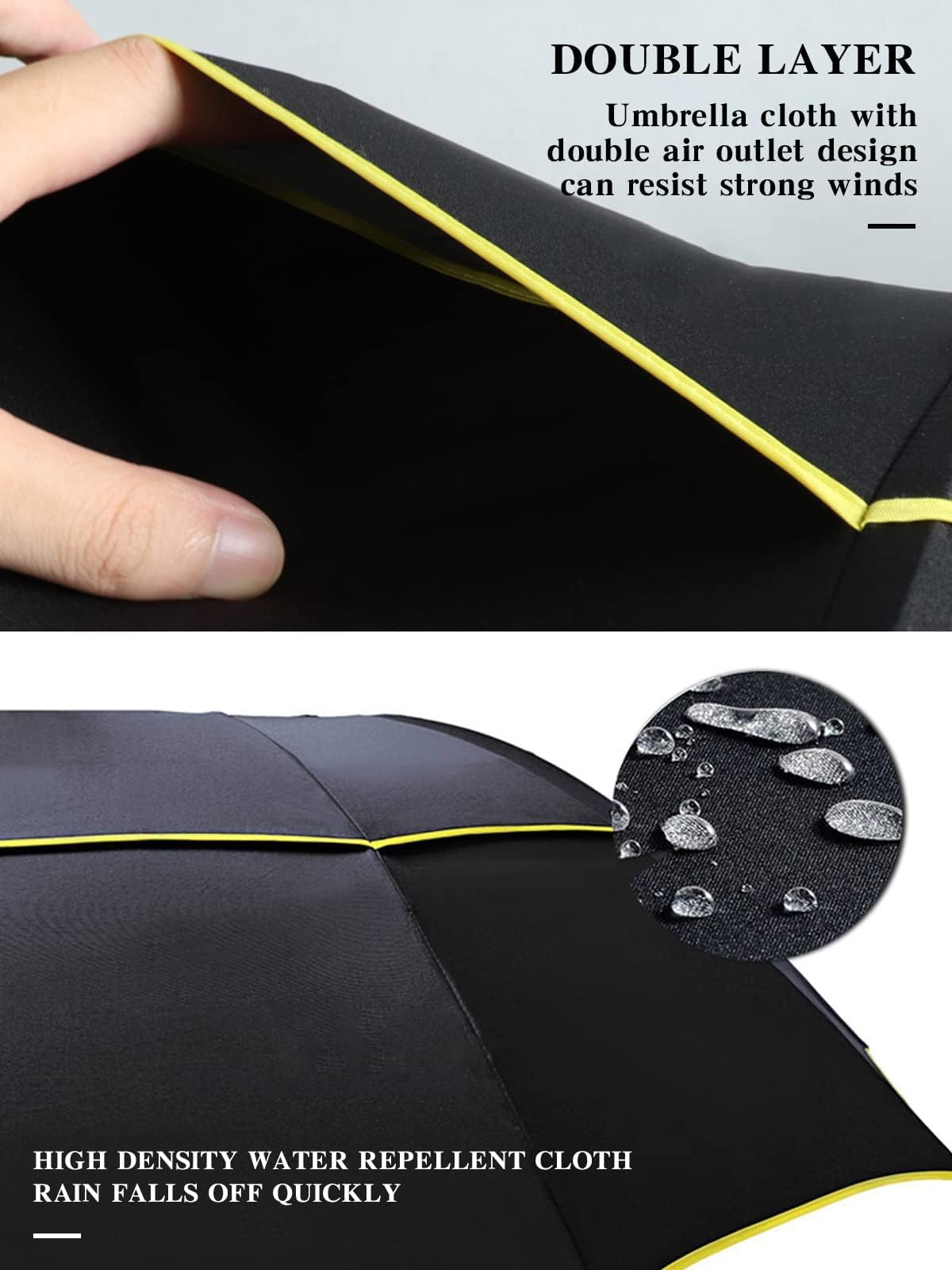 Kalolary 62 Inch Extra Oversize Large Compact Golf Umbrella,Double Canopy Vented Windproof Waterproof Stick Umbrellas For Women