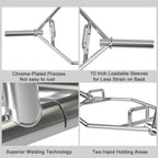 Gymax Olympic Hex Bar, Folding Trap Bar 56'' Chrome Finish Hex Weight Lifting Bar Deadlift Bar With Two-Handle, For Squats, Dead