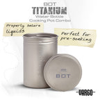 Vargo Titanium Bot Series | 1 Liter (34 Oz.) Ultralight Water Bottle Cooking Pot Weighs 147 Grams (5.2 Oz.) | Backpacking Campin