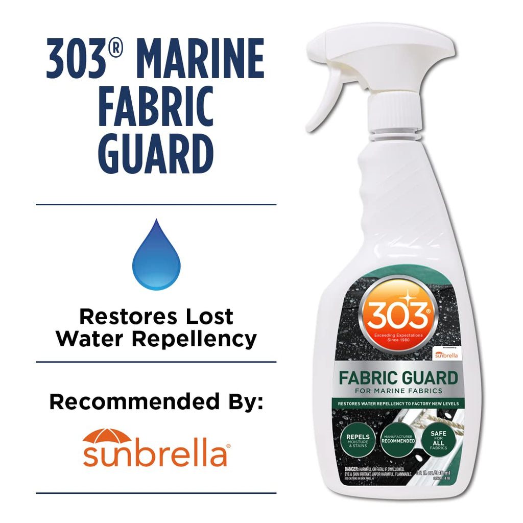 303 Products Marine Fabric Guard - Water Repellent & Stain Shielding Fabric Spray, Safe For All Outdoor Upholstery, Simple & Eas