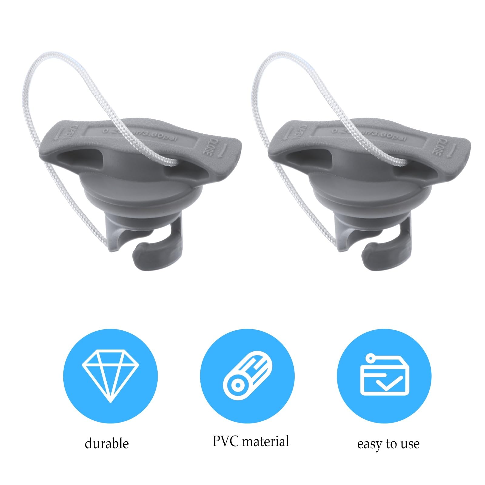 Besportble 2Pcs Boat Air Valve Plug Inflatable Boat Valve Cover Dust Proof Spiral Air Plugs Replacement For Rubber Dinghy Raft K