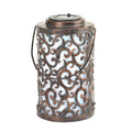 Zingz & Thingz Outdoor Hanging Garden Gate Solar Lantern, Decorative Light Home Decor, 8.5 Tall, Bronze