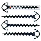 Orange Screw: The Ultimate Ground Anchor  Small 4 Pack Tent Stakes  Made In Usa (Black)